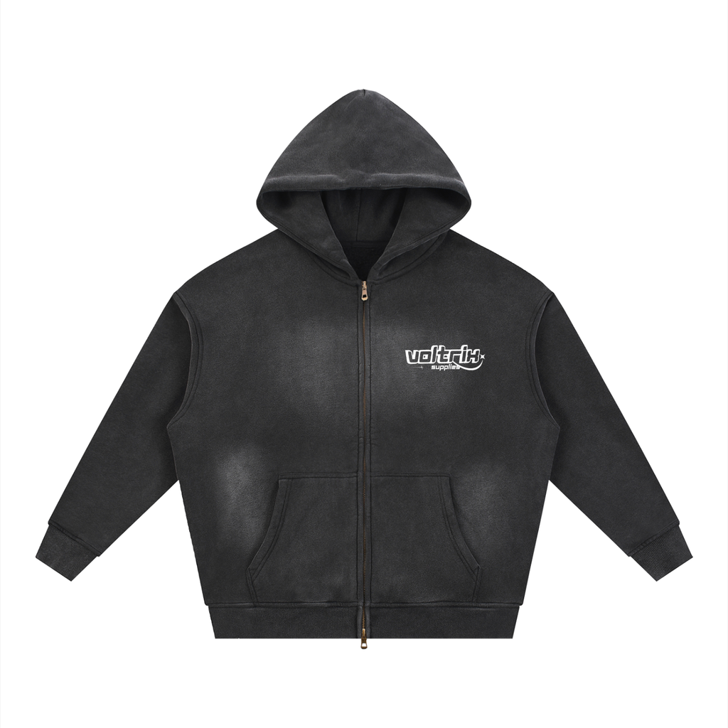 Adult Voltrix Zipper Boxy Fleece Hoodie